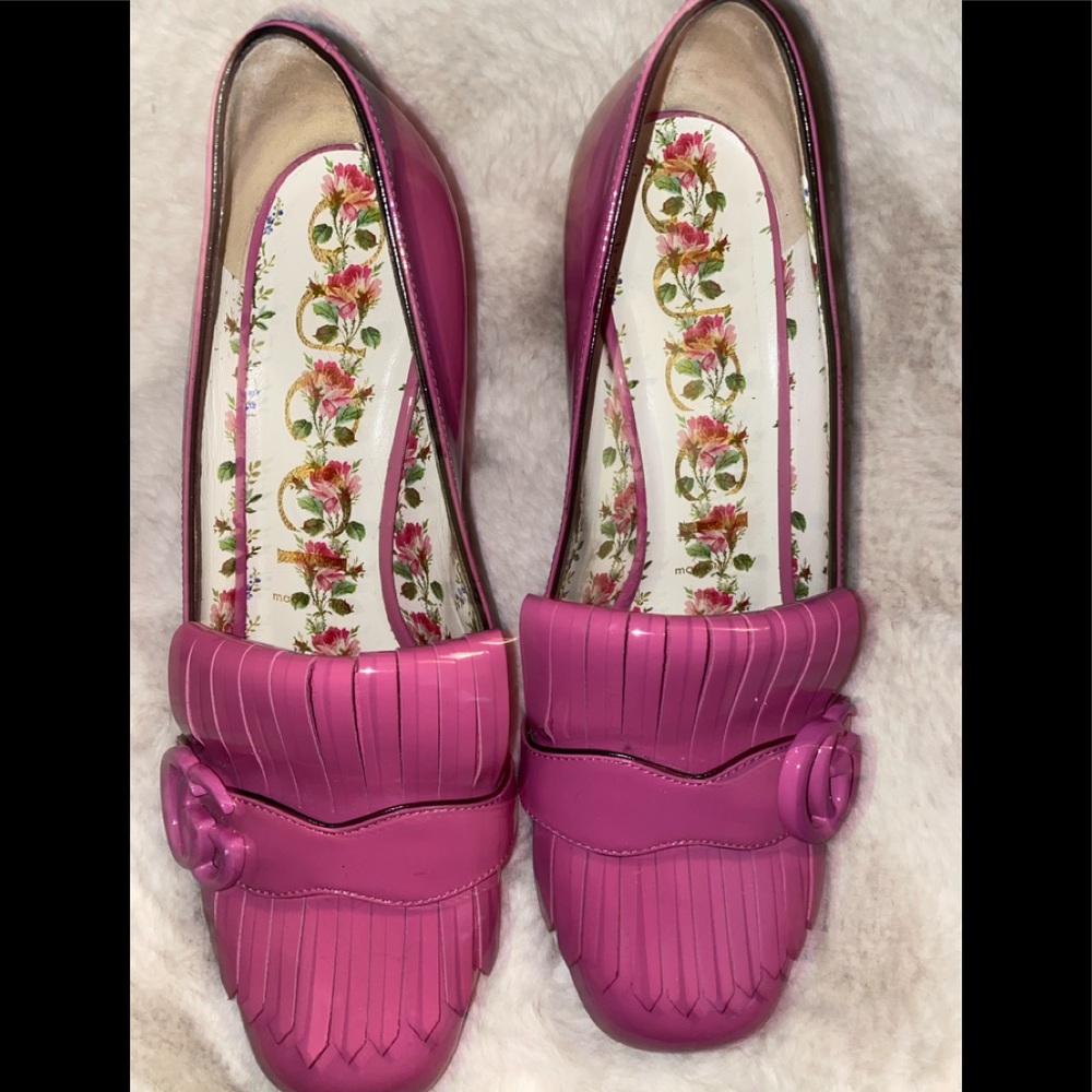 Gucci Marmont Hot Pink Patent Leather Shoes